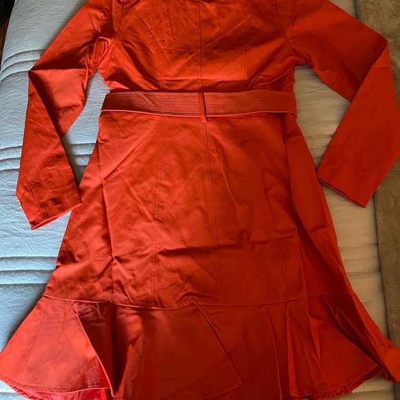 New York & Company Orange Trench Coat - Picture 2 of 3
